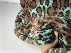 Pels - smuk tigerprint i intens mint og brun